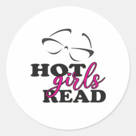 Hete Meisjes Lezen Ronde Sticker