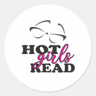 Hete Meisjes Lezen Ronde Sticker