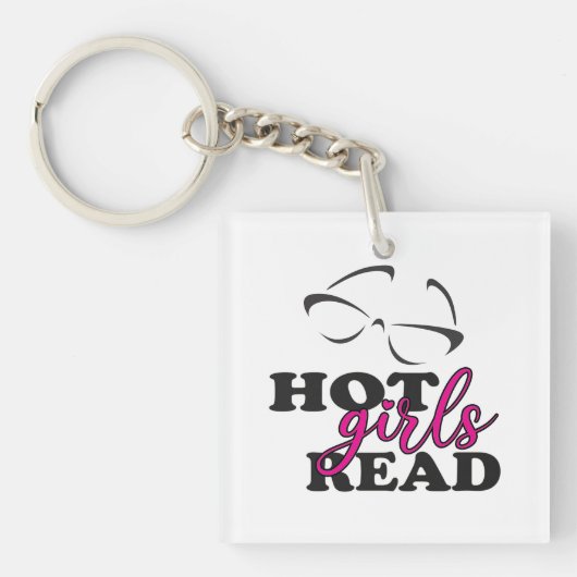 Hete Meisjes Lezen Vierkante Sleutelhanger (voorkant)