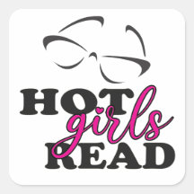 Hete Meisjes Lezen Vierkante Stickers