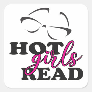 Hete Meisjes Lezen Vierkante Stickers