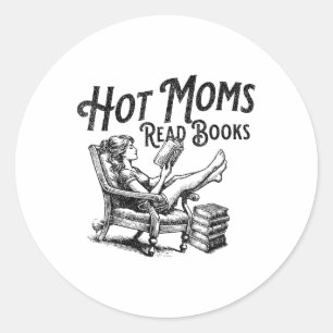 Hete moeders lezen boeken voor moeders Moederdag b Ronde Sticker