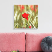Hete papaver acrylverf canvas afdruk (Insitu (Woonkamer))