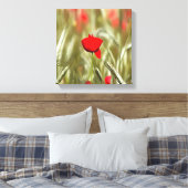 Hete papaver acrylverf canvas afdruk (Insitu (Slaapkamer))