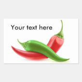 Hete paprika's rechthoekige sticker (Voorkant)