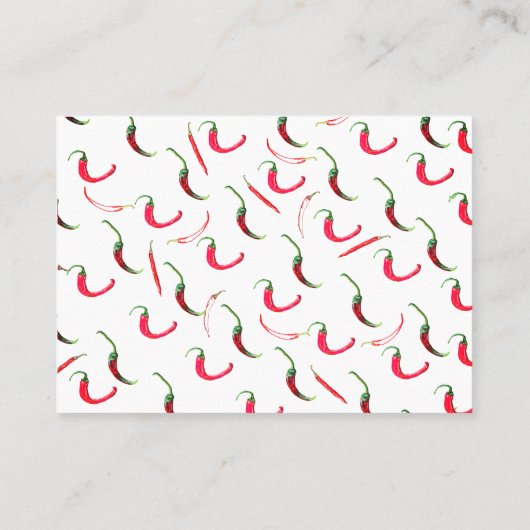 Hete paprika's visitekaartje (Achterkant)