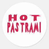 Hete Pastrami Ronde Sticker (Voorkant)