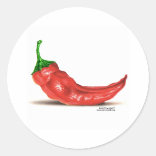 hete peper ronde sticker