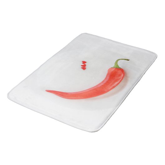 Hete peper Witte rood Badmat (Gekanteld)
