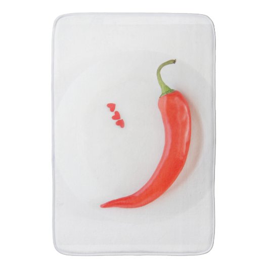 Hete peper Witte rood Badmat (Voorkant Verticaal)