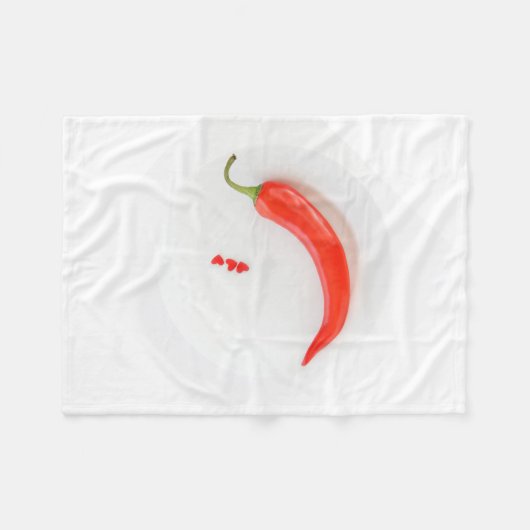 Hete peper Witte rood Fleece Deken (Voorkant (Horizontaal))