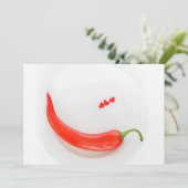 Hete peper Witte rood Kaart (Staand voorkant)