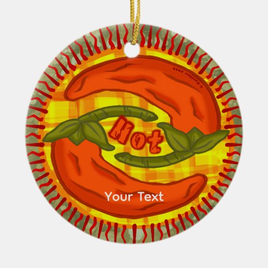 hete peper yin yang keramisch ornament (Voorkant)
