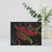 hete peper_zwart briefkaart (Staand voorkant)