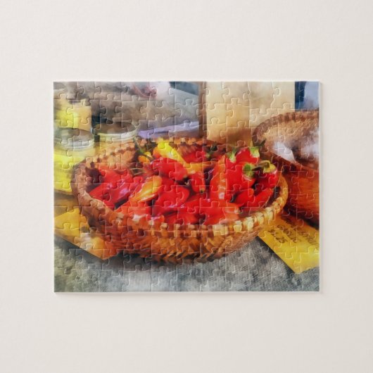 hete pepers op de boerenmarkt legpuzzel (Horizontaal)