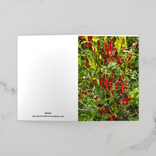 Hete pepers voor Hot Chili! Folie Wenskaart (Buiten Laag)