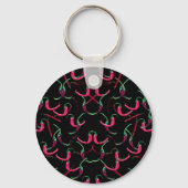Hete Peppers Douaneachtergrond Sleutelhanger (Voorkant)
