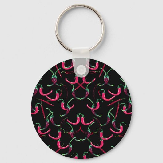 Hete Peppers Douaneachtergrond Sleutelhanger (Achterkant)
