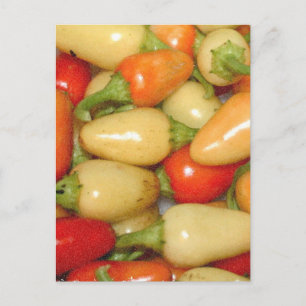 Hete Peppers rood geel en oranje Briefkaart