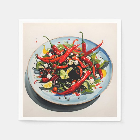 Hete Peppers Salade Servet (Voorkant)