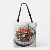 Hete Peppers Salade Tote Bag (Achterkant)