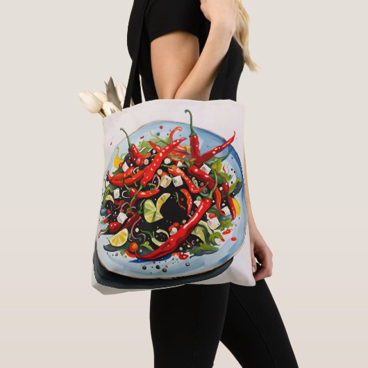 Hete Peppers Salade Tote Bag (Dichtbij)