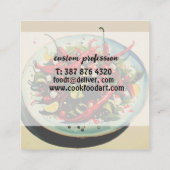 Hete Peppers Salade Vierkante Visitekaartje (Achterkant)