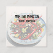 Hete Peppers Salade Vierkante Visitekaartje (Voorkant)