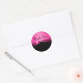 Hete PInk en zwart dank u Sticker (Envelop)