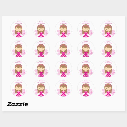 Hete PInk Fairy Stickers (Vel)