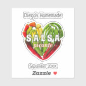 Hete pittige chilipepers hart salsa picante sticker (Vel)