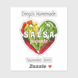 Hete pittige chilipepers hart salsa picante sticker
