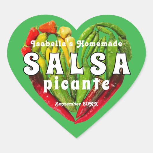 hete pittige chilipepers hart Salsa picante Sticker (Voorkant)