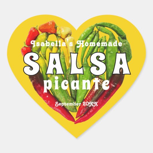 hete pittige Salsa chilipepers hart mosterd eten Hart Sticker (Voorkant)