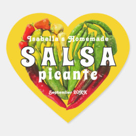 hete pittige Salsa chilipepers hart mosterd eten Sticker
