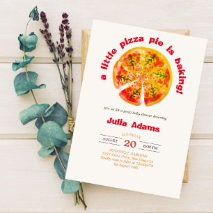 Hete pizza Appeltaart barbeque kaasachtig Baby Sho Kaart