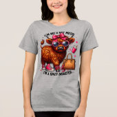 Hete puinhoop, Grappige Highland Koe Tri-Blend Shirt (Voorkant)