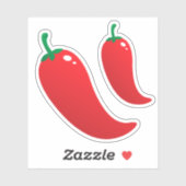Hete, rode chili peper stickers (Vel)