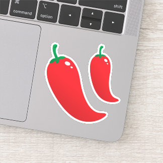 Hete, rode chili peper stickers