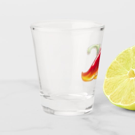 Hete rode chili Shot Glas (Links)