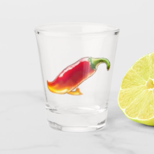Hete rode chili Shot Glas (Voorkant)
