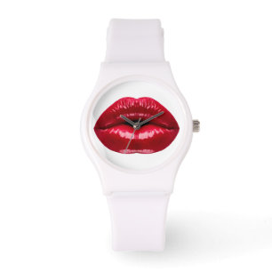Hete rode lippen schoonheid horloge