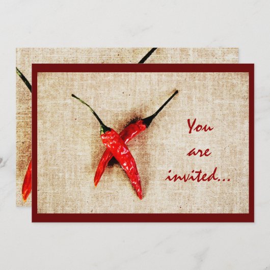 Hete rode pepers barbeque kaart (Voorkant / Achterkant)