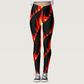 Hete rode vuur vlammen workout fitness gym legging (Voorkant)