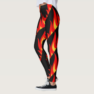 Hete rode vuur vlammen workout fitness gym legging