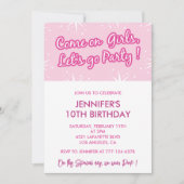 Hete roze 10e verjaardag uitnodigingen voor haar g (Voorkant)