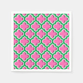 Hete Roze #2, Smaragd, Wht Marokkaanse Quatrefoil Servet (Voorkant)