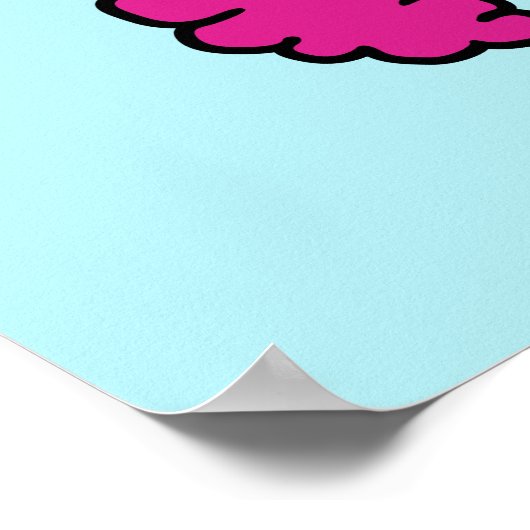 Hete Roze Afro Eenhoorn Poster (Hoek)