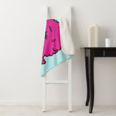 Hete Roze Afro Eenhoorn Sherpa Deken (In situ)