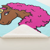 Hete Roze Afro Eenhoorn Sherpa Deken (3/4)
